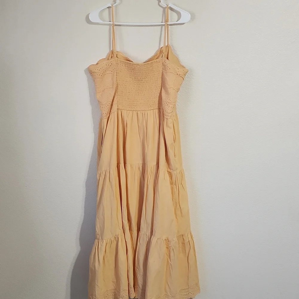 New American Eagle Orange Scalloped Midi Dress Size XL - Picture 4 of 11